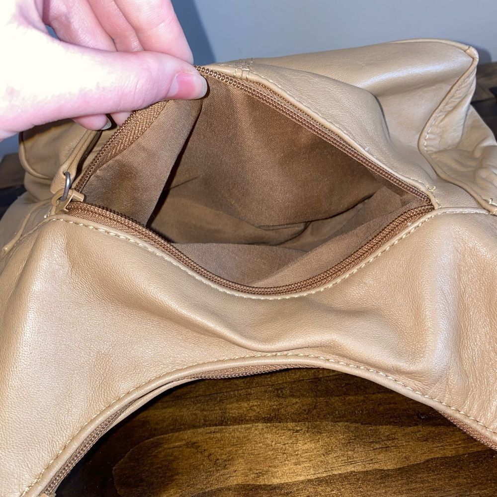 Hush Puppies Tan Leather Shoulder Purse Bag - Picture 5 of 11